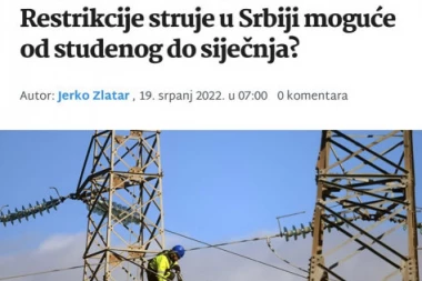 Ustaše udarile na EPS! Tomašević: Nema nikakvih restrikcija struje!