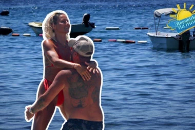 Milica Dabović u ZAGRLJAJU nepoznatog muškarca! Košarkašica ZASKOČILA na plaži istetoviranog momka! (PAPARACO FOTO)