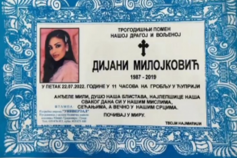 Rođeni brat podelio je umrlicu