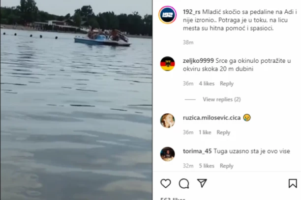 MLADIĆ SKOČIO SA PEDALINE I NIJE IZRONIO: U toku potraga na ADI CIGANLIJI!