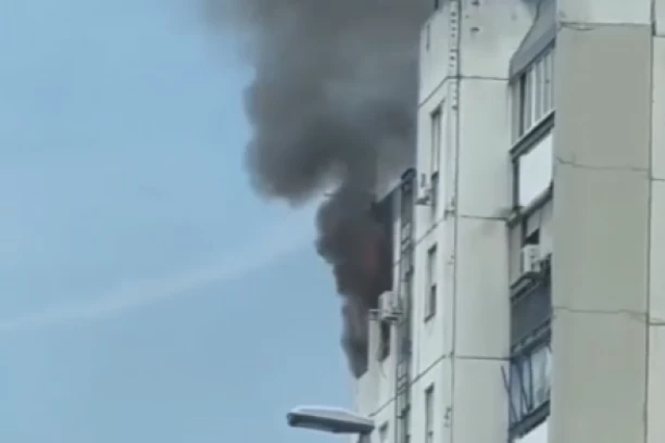 VELIKI POŽAR NA NOVOM BEOGRADU! Gori zgrada u Gandijevoj! (VIDEO)