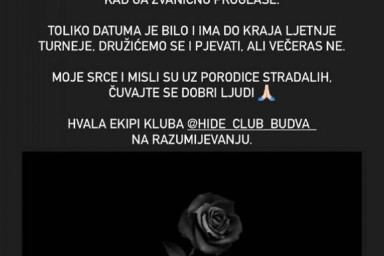 Boban Rajović otkazao nastupe