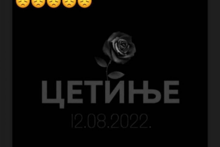 Teodora Džehverović podelila crnu fotografiju sa natpisom Cetinje