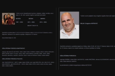 OBJAVLJENE POTRESNE UMRLICE! Porodice žrtava sa Cetinja se oprostili od najvoljenijih!