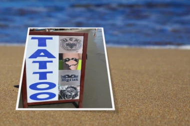 BRUKA I SRAMOTA U CRNOJ GORI: Nasred plaže tetoviraju simbole OVK (FOTO)