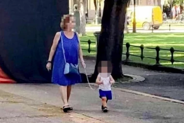Baba šeta unuka na lancu! Šokantan prizor u Subotici! Žena ima i skandalozno objašnjenje za ovaj postupak! (FOTO)