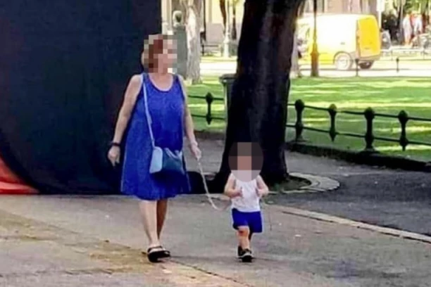 Baba šeta unuka na lancu! Šokantan prizor u Subotici! Žena ima i skandalozno objašnjenje za ovaj postupak! (FOTO)