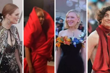 BUJNI DEKOLTE U SEDMOJ DECENIJI, BRADAVICE NA IZVOL'TE, MUŠKARAC SA GOLIM LEĐIMA: Modna izdanja na filmskom festivalu u Veneciji privukla ogromnu pažnju! (FOTO)