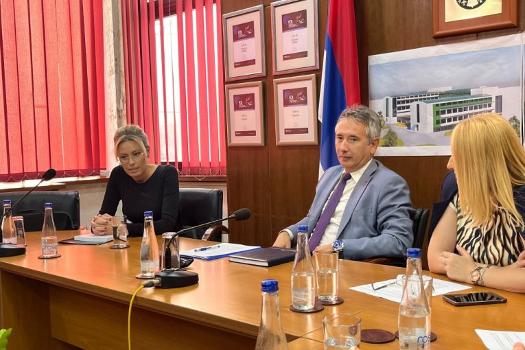 Dajana Paunović na sastanku sa gradonačelnikom Vranja, Slobodanom Milenkovićem