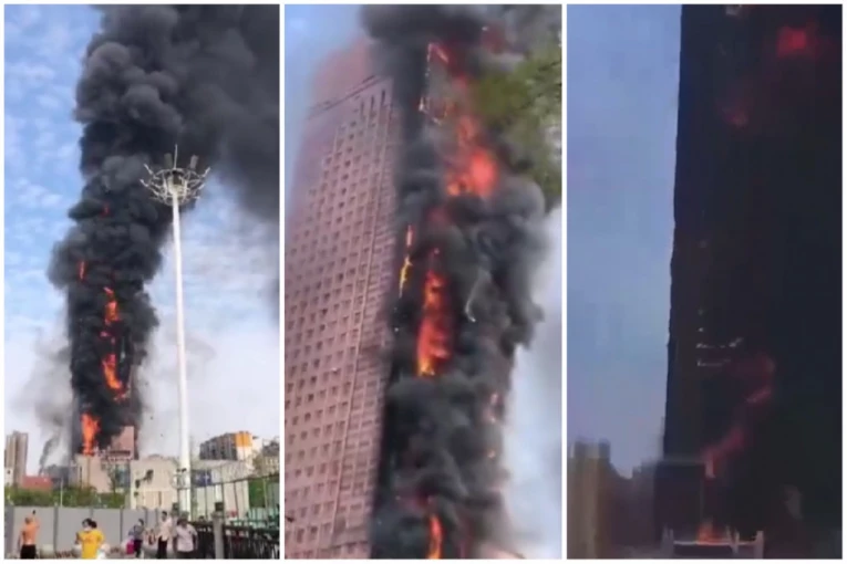 NESTVARAN SNIMAK VIŠESPRATNICE U KINI KOJA NESTAJE U VATRI: U zgradi u Huanu nekoliko stotina ljudi (VIDEO)