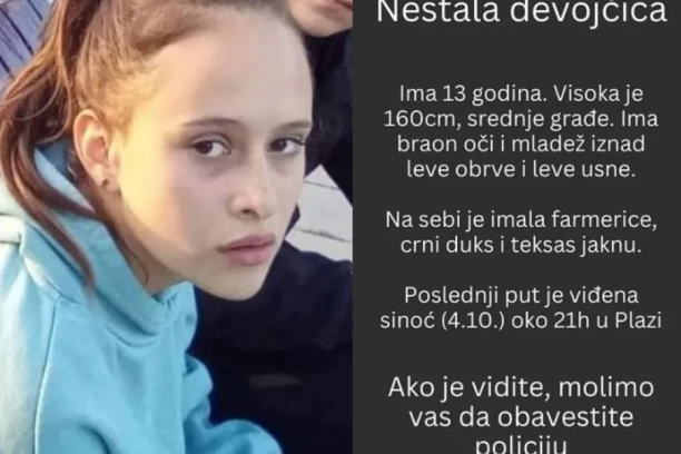 NESTALA DEVOJČICA (13) U KRAGUJEVCU: Svi na nogama, majka APELUJE za pomoć!