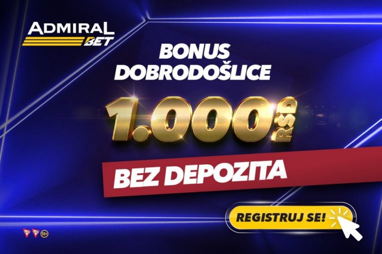 Iz AdmiralBet-a stiže 1000 RSD bonusa dobrodošlice!
