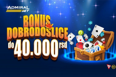 40.000 RSD bonusa dobrodošlice u AdmiralBet-u!