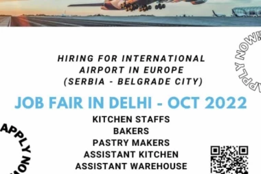 OGLAS U INDIJI ZA POSAO NA BEOGRADSKOM AERODROMU: U Delhiju traže pekare, kuvare, asistente u kuhinji (FOTO)