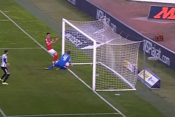 VAR SPASAO PARTIZAN: Da li je lopta posle šuta Čečarića prešla gol liniju? (VIDEO)