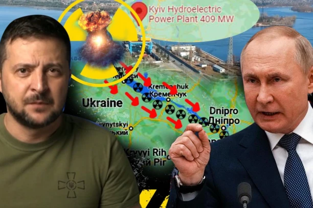PUTINOV BRUTALNI PLAN ZA HIDRO RAT! Rusi ruše branu u Kijevu, milioni ljudi u opasnosti: Radioaktivni mulj teći će Dnjeprom! (VIDEO)