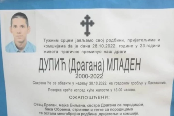 MAJKA PALA PORED BELOG SANDUKA I JECA! Danas je sahrana tragično preminulog Mladena Dulića!