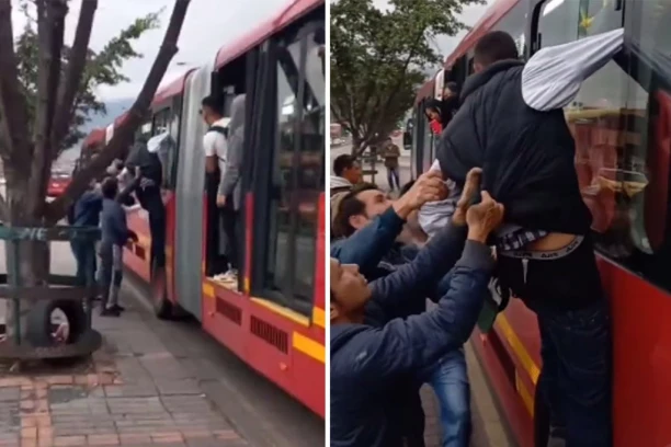 OVAJ NIKAD VIŠE NEĆE BITI LOPOV: Džeparoša u prevozu brutalno prebili putnici - uhvatili ga na delu, pa rešili da ga nauče pameti (VIDEO)