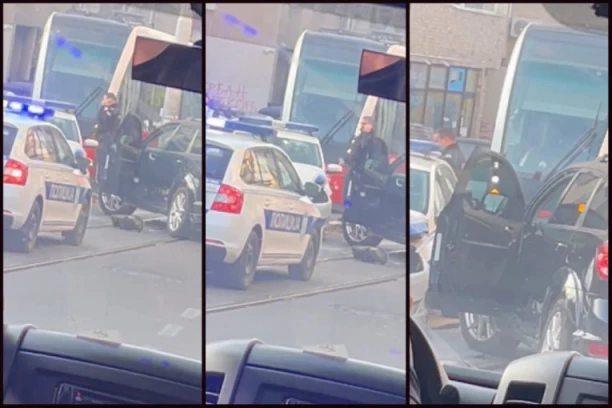 SUDAR U VOJVODE STEPE: Zakucao se u vozilo MUP (VIDEO)