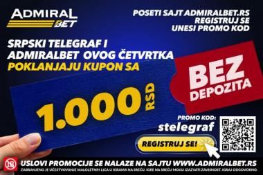 ZARADITE BEZ PO MUKE! Srpski telegraf i AdmiralBet poklanjaju kupon od 1.000 dinara!