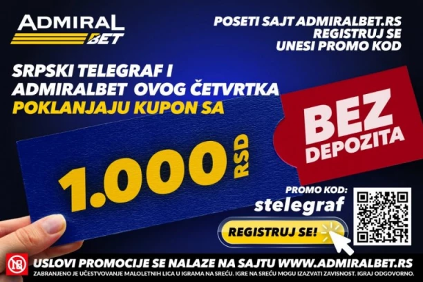 ZARADITE BEZ PO MUKE! Srpski telegraf i AdmiralBet poklanjaju kupon od 1.000 dinara!