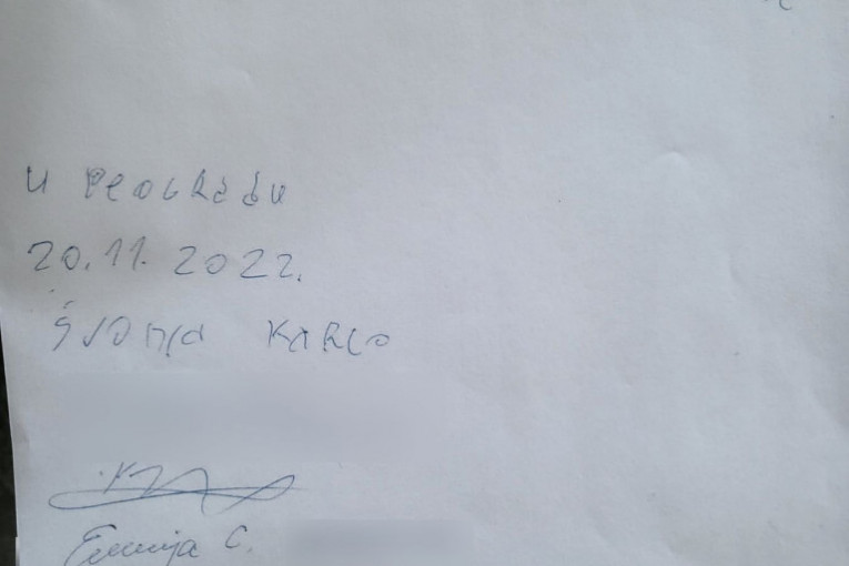 Priznanica koju su Karlo i Emilija sami potpisali