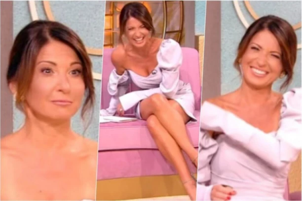 SANJI MARINKOVIĆ PUKLA HALJINA USRED EMISIJE: Voditeljka pocrvenela od blama, svi su gledali u INTIMNE DELOVE! (FOTO)