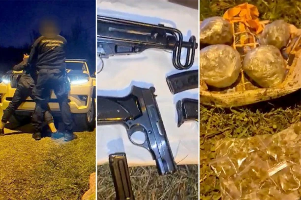 MUNJEVITA AKCIJA POLICIJE: Uhapšen muškarac u Beogradu, kod njega pronađeni automat, kratež i 4 pištolja! (FOTO)