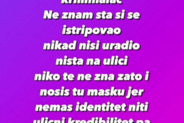 Mili odgovorio Devitu na Instagramu
