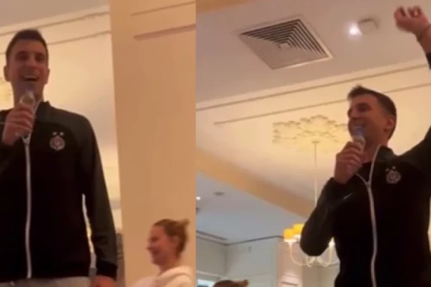 NAPADAČ PARTIZANA PODIGAO ATMOSFERU: Popeo se na stolicu i zapevao hit Saše Matića (VIDEO)