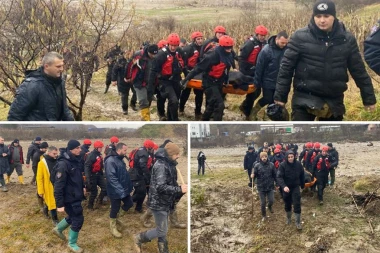 PRETUŽNA SLIKA IZ NOVOG PAZARA: Spasioci nose telo muškarca nastradalog u bujici - svi do jednog pognuli glave (FOTO)