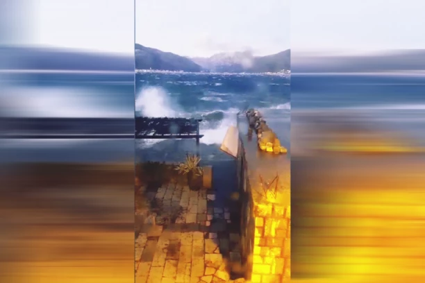 NEZAPAMĆENA BURA U CRNOGORSKOM ZALIVU! Ovo se nije dešavalo: More pere prozore na kućama (VIDEO)