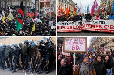 GORI PARIZ! DESETINE HILJADA LJUDI NA ULICAMA: Masovni protesti u Francuskoj, narod se protivi penzionim reformama - sukob i sa policijom (FOTO/VIDEO)