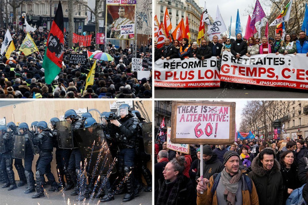 GORI PARIZ! DESETINE HILJADA LJUDI NA ULICAMA: Masovni protesti u Francuskoj, narod se protivi penzionim reformama - sukob i sa policijom (FOTO/VIDEO)