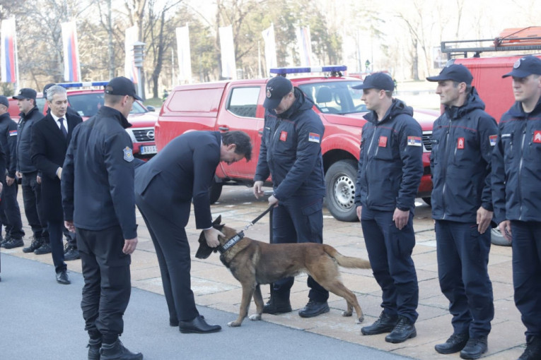 Pozdrav ministra Gašića sa psom spasiocem, Zigijem