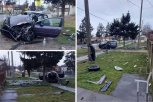 JOŠ JEDNA NESREĆA U SMEDEREVU: Pijani vozač sleteo sa puta - četvoro povređenih, vozilo demolirano (FOTO)
