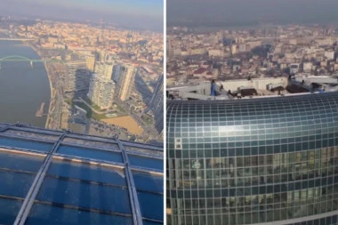 NEVEROVATAN PRIZOR SA KULE BEOGRAD: Šeta po samom vrhu i snima se dronom! Opasan trend na duštvenim mrežama, od samog gledanja SKAČE PRITISAK! (VIDEO)