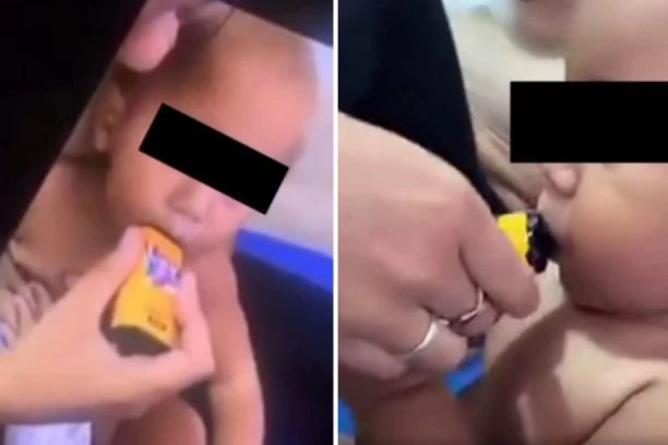 SNIMAK KOJI JE SVE ŠOKIRAO! Majka dala bebi elektronsku cigaretu, smejala se dok se ona gušila u dimu (VIDEO)