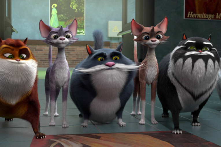 Mačke u muzeju crtani