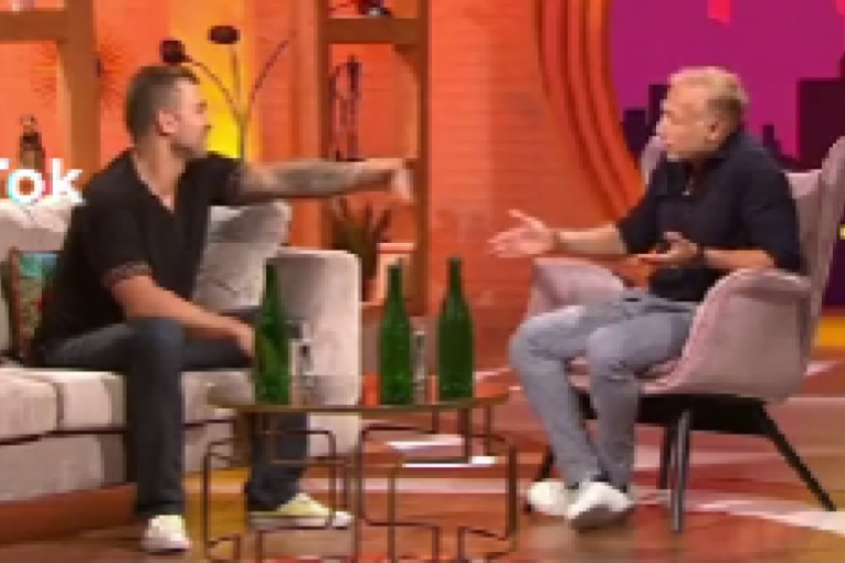 Uroš Ćertić nasrnuo u emisiji na Milana Kalinića sa polomljenom flašom