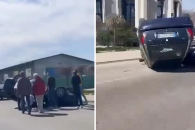 PREVRTANJE KOD PUPINOVOG MOSTA: Saobraćajka u Zemunu (FOTO)