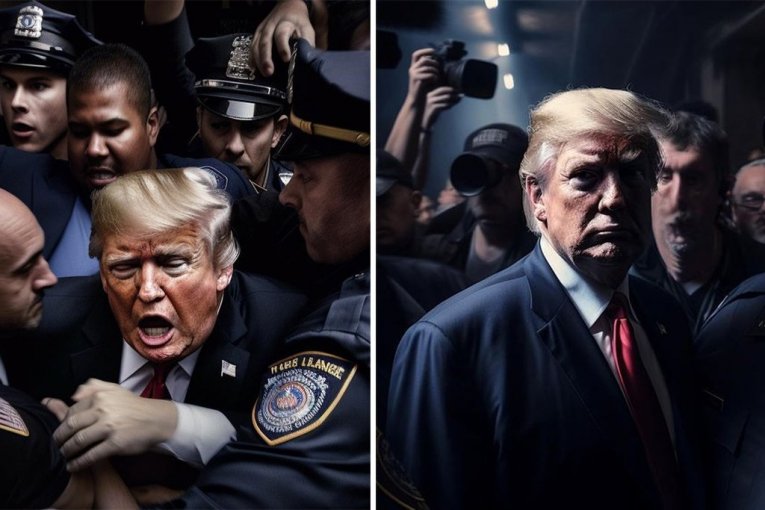KAKO BI IZGLEDALO HAPŠENJE TRAMPA "OČIMA" VEŠTAČKE INTELIGENCIJE: Evo kako AI misli da bi bivši predsednik SAD reagovao kada bi ga okružila policija (FOTO)