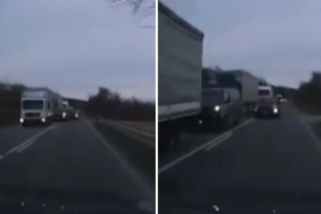 TRAGEDIJA IZBEGNUTA "ZA DLAKU": Nepropisno preticao kolonu kamiona, a onda... (VIDEO)