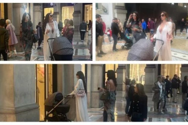 PAPARACO FOTKE SORAJE VUČELIĆ IZ MILANA: Svi se okreću za kolicima od 8.000 evra, a evo ko joj pravi društvo! (GALERIJA)