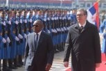 SVEČANO ISPRED PALATE SRBIJA: Vučić dočekao predsednika Gvineje Bisao, čule se himne dve zemlje (FOTO)