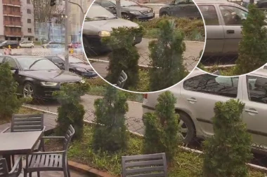 BAHATIM VOZAČIMA NIKAD KRAJA: Neverovatan snimak iz Gandijeve ulice - voze i trotoarom! BRUKA (VIDEO)