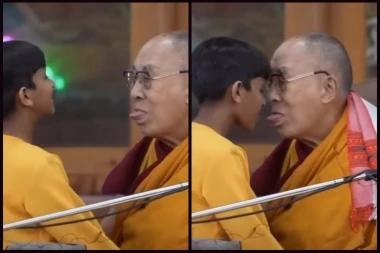 DALAJ LAMA TRAŽIO DA MU DEČAK "SISA JEZIK", PA SE POSLE IZVINJAVAO: Samo ga "zadirkivao" - skandalozna odbrana tibetanskog duhovnog vođe (VIDEO)