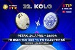 Meč 22. kola Srpske lige – grupa Beograd, samo na Xtip Stream-u!