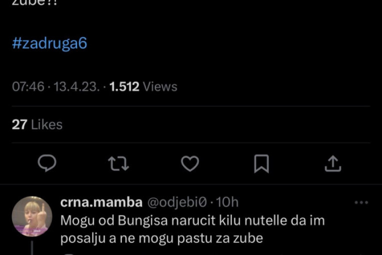 Tviteraši zgroženi ponašanjem Anđele i Zvezdana