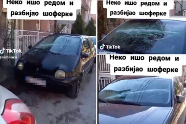 REDOM RAZBIJAO ŠOFERKE! Nepoznata osoba uništila nekoliko automobila u Nišu! (VIDEO)